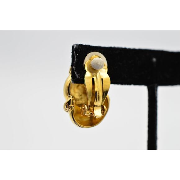 Fernando Originals Vintage Clip On Earrings Gold Puffy Chunky Signed NOS 80s 9G - Picture 7 of 8